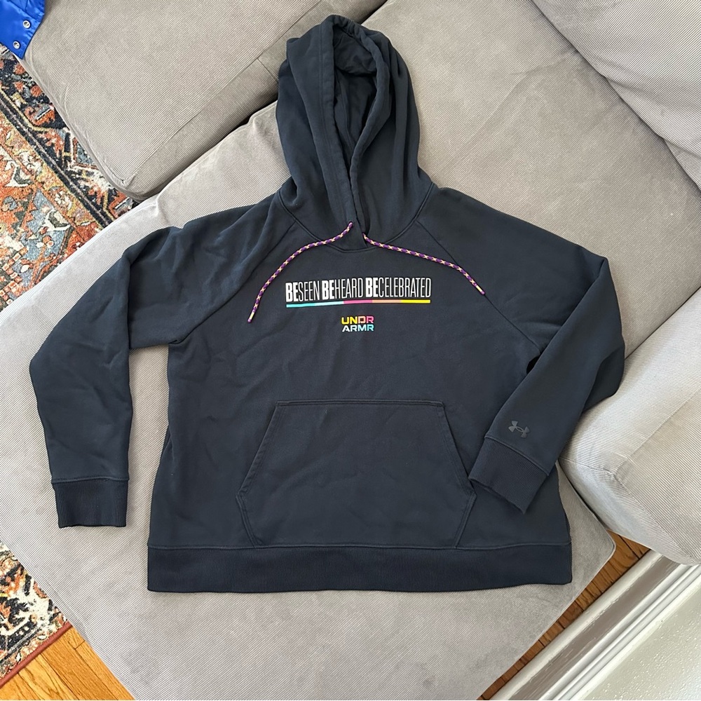 Under Armour Hoodie 1X Loose Be Seen Be Heard Black History Month EUC